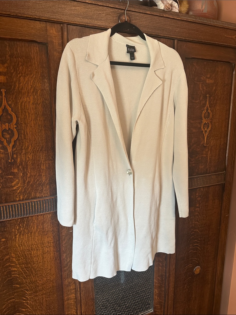 Silk Eileen Fisher Knit Cardigan Blazer